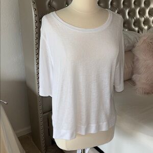 Athleta Lightweight White Crew Neck Tee